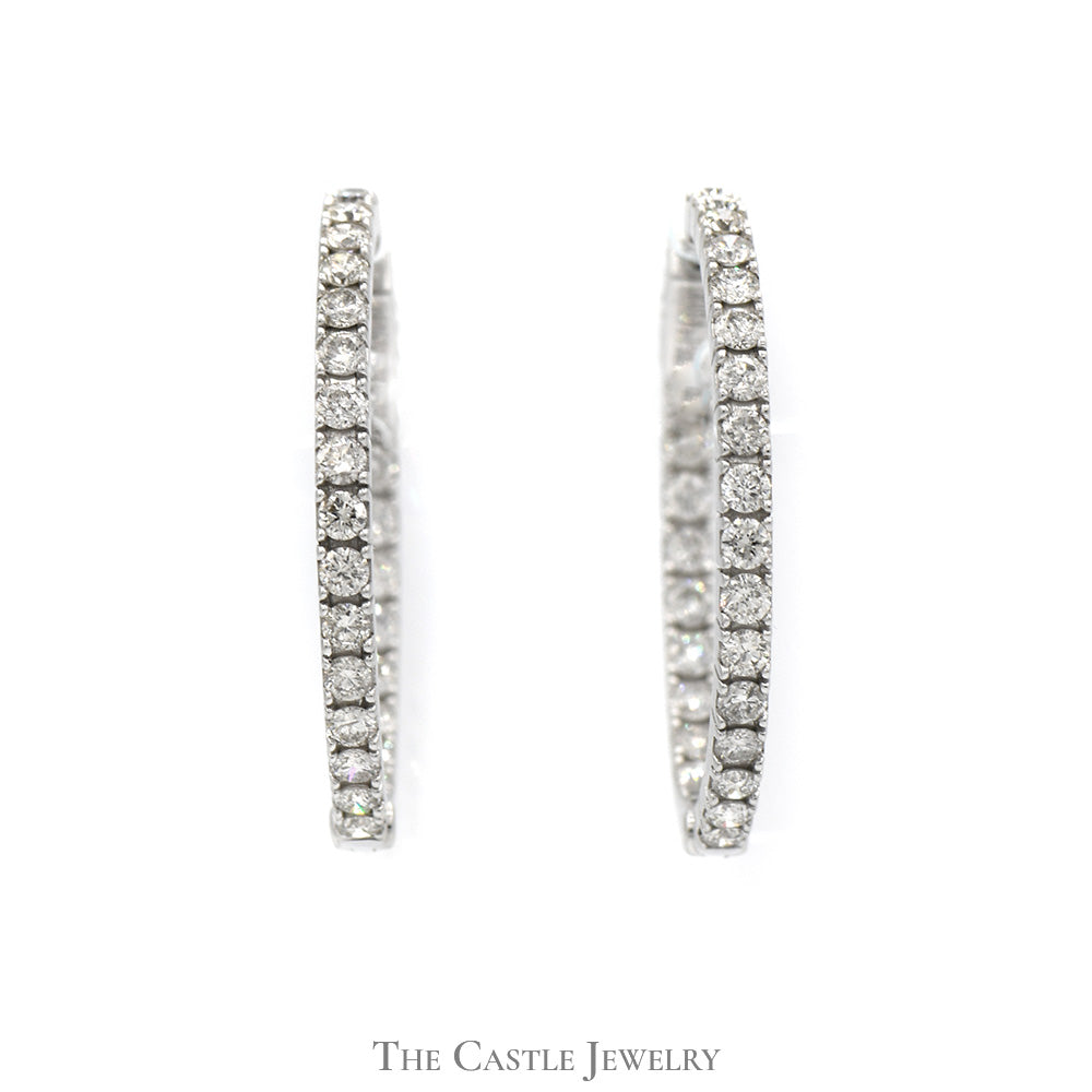 2cttw Diamond In and Out Hollywood Hoop Earrings in 14k White Gold