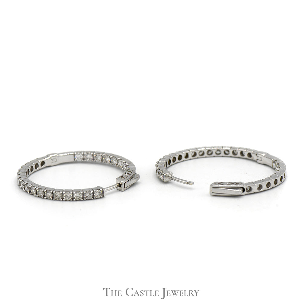 2cttw Diamond In and Out Hollywood Hoop Earrings in 14k White Gold
