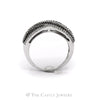 Blue & White Diamond Multi Row Curved Band in 10k White Gold - Thumbnail 2