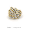 Swirled 1.5cttw Round Diamond Cluster in 14k Yellow Gold - Thumbnail 1
