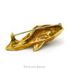Colorful Green Enamel Fish Brooch Pin with Diamond Accent in 18k Yellow Gold - Thumbnail 4