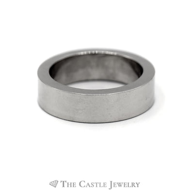 14k White Gold 6mm Wide Square Wedding Band