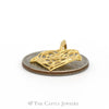 14k Yellow Gold Heart Shaped Claddagh Pendant - Thumbnail 2