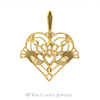 14k Yellow Gold Heart Shaped Claddagh Pendant - Thumbnail 1