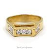 Men's 1cttw Raised Diamond Ring in 18k Yellow Gold - Thumbnail 1