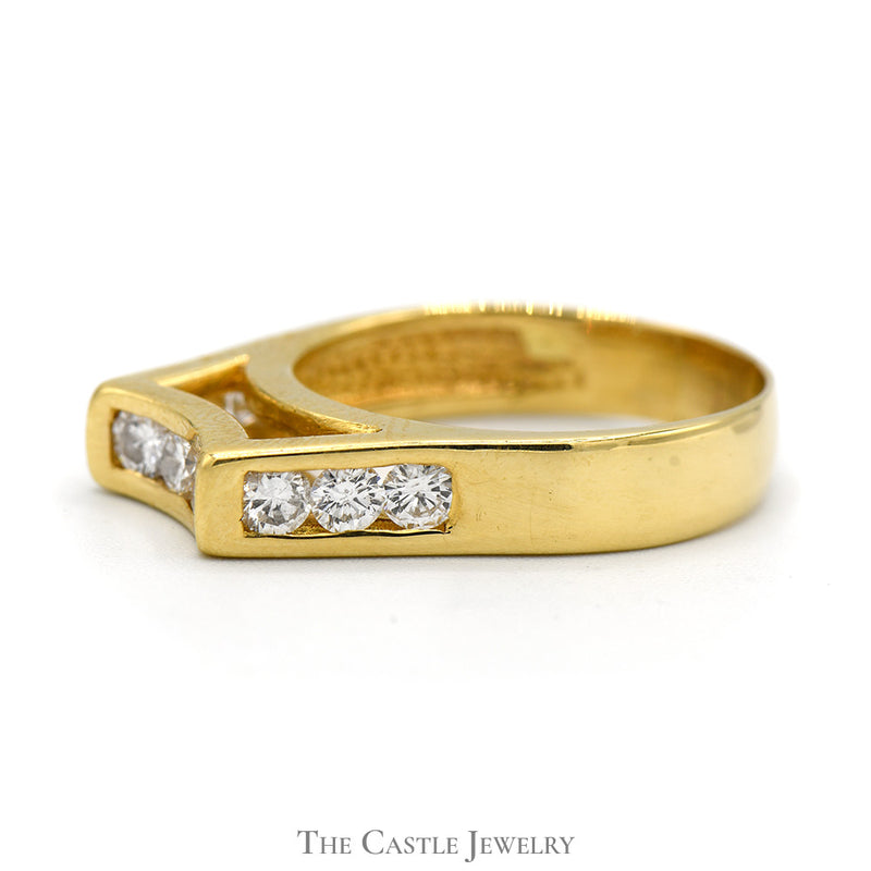Men's 1cttw Raised Diamond Ring in 18k Yellow Gold