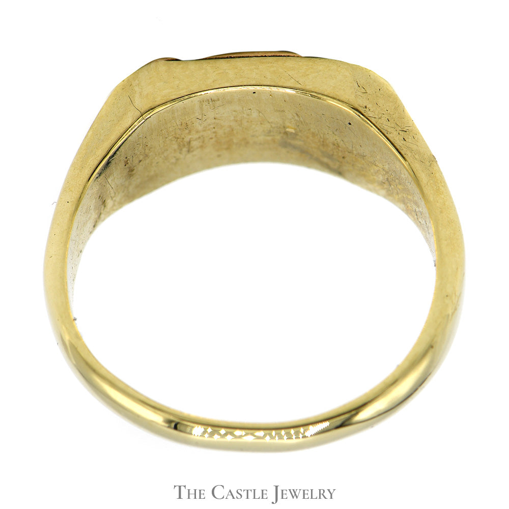 10k Yellow Gold Daughters of Isabella Ring with Black and Red Enamel Detail