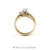 Round Diamond Bridal Set Crafted in 14k Yellow Gold Swirled Mounting - Thumbnail 2