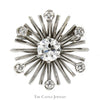 Starburst Designed Diamond Pendant/Pin Combo in 14k White Gold - Thumbnail 1