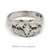Marquise Diamond Cluster Ring with Polished Sides in 18K White Gold - Thumbnail 1