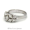 Marquise Diamond Cluster Ring with Polished Sides in 18K White Gold - Thumbnail 3