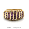 Vertical Channel Set Square Pink Tourmaline Ring in 14K Yellow Gold - Thumbnail 1