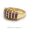 Vertical Channel Set Square Pink Tourmaline Ring in 14K Yellow Gold - Thumbnail 3