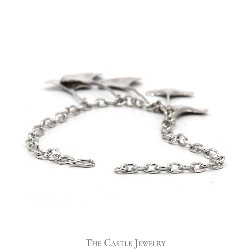 Robert Lee Morris Multi Stingray Sterling Silver Necklace with Toggle Clasp