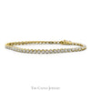 7 Inch 1cttw Illusion Set Round Diamond Link Tennis Bracelet in 10k Yellow Gold - Thumbnail 1