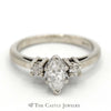 Elegant Marquise Diamond Engagement Ring with Round Diamond Accents in 14K White Gold - Thumbnail 1