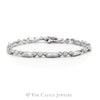 Baguette Diamond 1/2cttw Diamond Tennis Bracelet with Ball Design Accent Links - Thumbnail 1