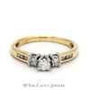 Round Brilliant Cut Diamond Bridal Ring with Accented Sides in 14K Yellow Gold - Thumbnail 1