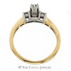 Round Brilliant Cut Diamond Bridal Ring with Accented Sides in 14K Yellow Gold - Thumbnail 2