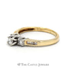 Round Brilliant Cut Diamond Bridal Ring with Accented Sides in 14K Yellow Gold - Thumbnail 3