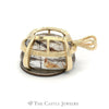 Large Oval Rutilated Quarts Gemstone Pendant in 14KT Yellow Gold - Thumbnail 2