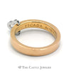 Designer Escada Flat Edge Ring & Matching Earrings with Platinum Diamond Heart Dangle in 18k Rose Gold - Thumbnail 6