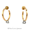 Designer Escada Flat Edge Ring & Matching Earrings with Platinum Diamond Heart Dangle in 18k Rose Gold - Thumbnail 3