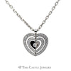 Designer Escada Triple Heart Love in Motion 1.38cttw Diamond Necklace in 18K White Gold - Thumbnail 2