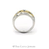 Two Toned Diamond Ring with Waved Designed Mounting in 14KT White and Yellow Gold - Thumbnail 2