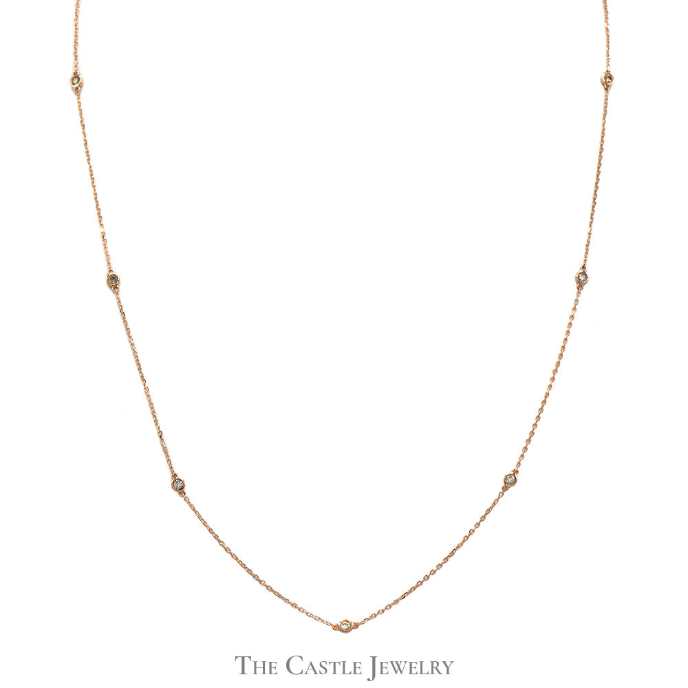 18 inch 1/4cttw Diamond By The Yard Necklace in 14k Rose Gold
