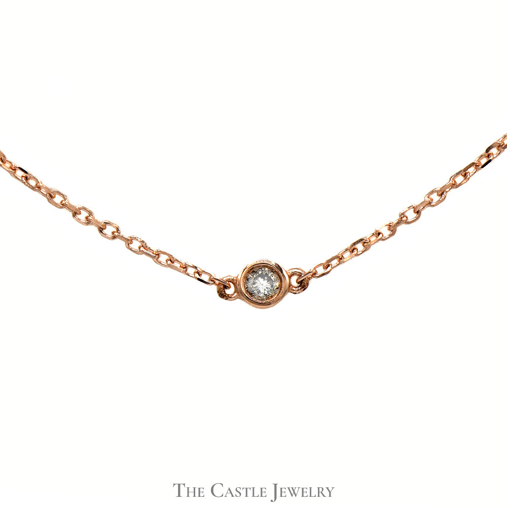 18 inch 1/4cttw Diamond By The Yard Necklace in 14k Rose Gold