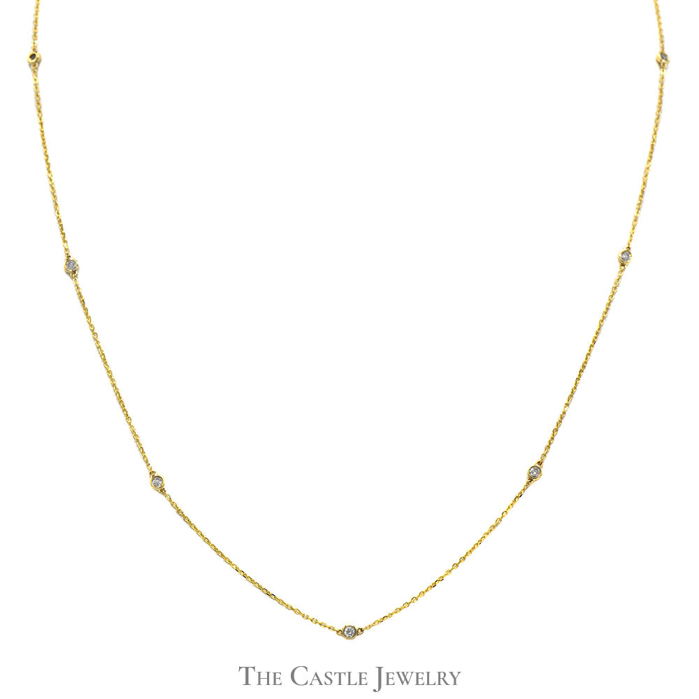 18 inch 1/4cttw Diamond By The Yard Necklace in 14k Yellow Gold