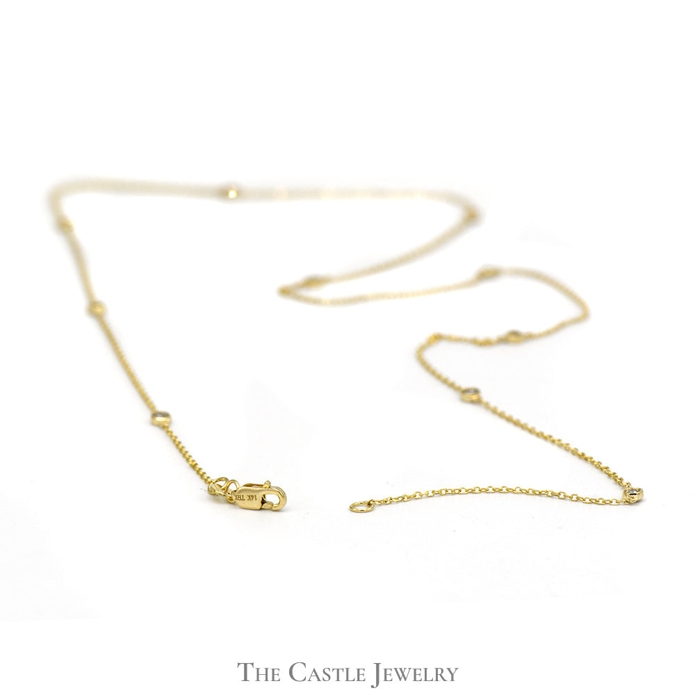 18 inch 1/4cttw Diamond By The Yard Necklace in 14k Yellow Gold