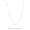 1/4cttw Diamond Station Necklace w/ 10 Round Diamonds 18 Inches in White Gold - Thumbnail 1
