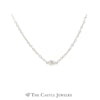 1/4cttw Diamond Station Necklace w/ 10 Round Diamonds 18 Inches in White Gold - Thumbnail 2