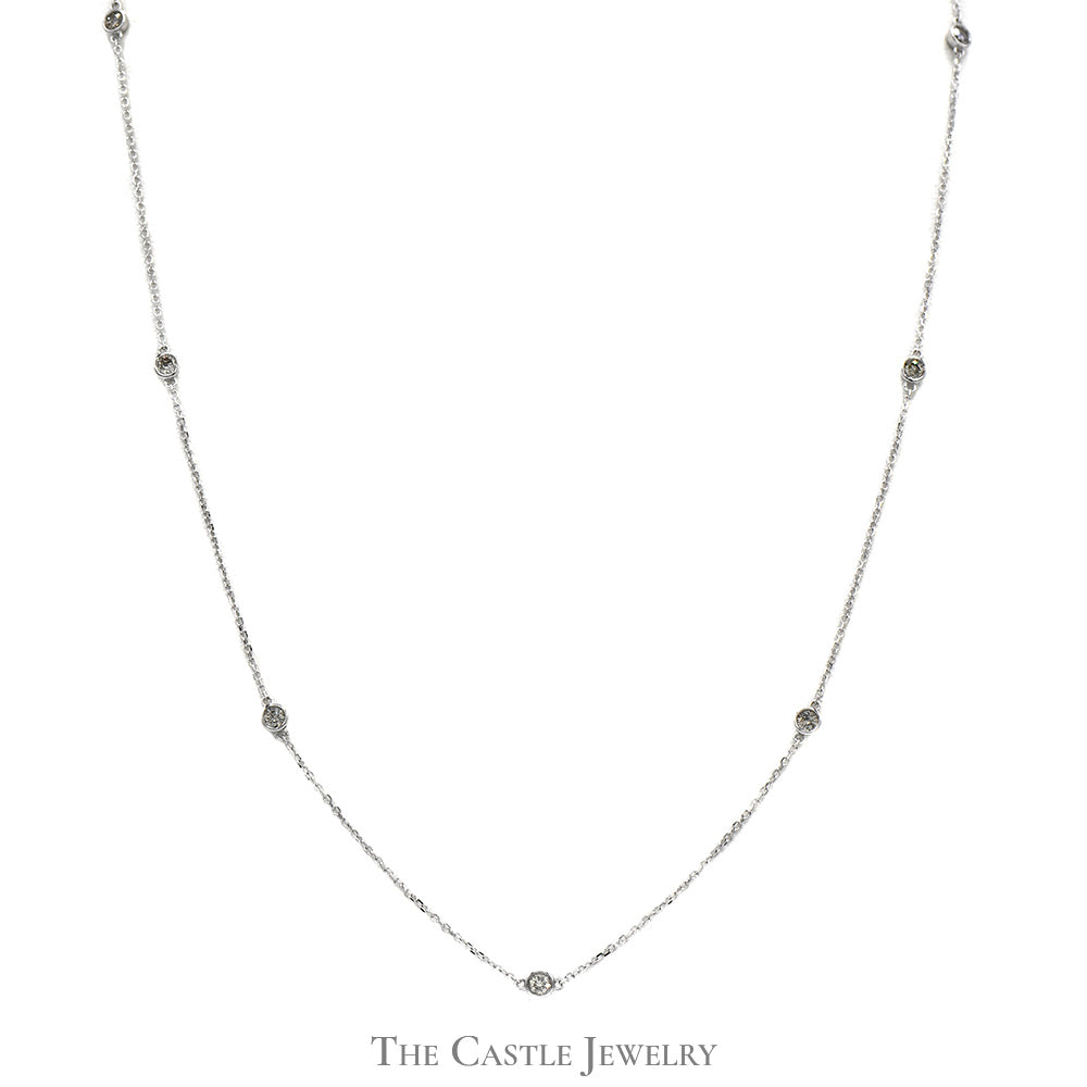 18 inch 1/2cttw Diamond By The Yard Necklace in 14k White Gold