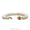 7(1/2) Inch 8mm Pearl Bracelet with 14k Yellow Gold Ball Clasp - Thumbnail 2