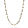 24 inch 8mm Pearl Strand Necklace with 14k Yellow Gold Ball Clasp - Thumbnail 1
