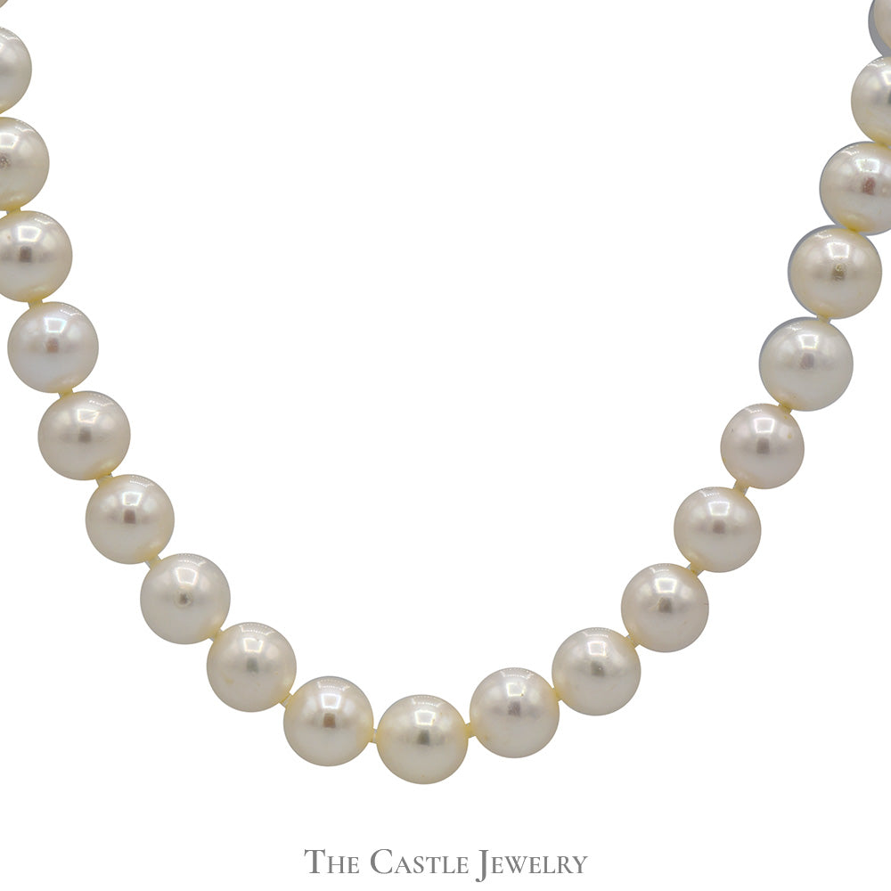 24 inch 8mm Pearl Strand Necklace with 14k Yellow Gold Ball Clasp