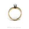 Marquise Cut Diamond Solitaire "V" Shaped Filigree Designed Engagement Ring - Thumbnail 2