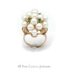 Fancy Pearl Cluster Ring with Emerald Accents in 14KT Yellow Gold - Thumbnail 2