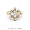 .75CTTW Round Diamond Cluster Ring in "V" Shaped Design in 14KT Yellow Gold - Thumbnail 1