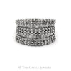 2CTTW Eight Rows of Round and Baguette Diamonds Ring in 14KT White Gold - Thumbnail 1