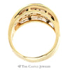 Concaved 1.25cttw Blue and White Diamond Cluster Ring in 14k Yellow Gold - Thumbnail 2