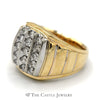 Men's 3/4cttw Diamond Cluster Ring in 10k Yellow Gold Ridged Mounting - Thumbnail 3