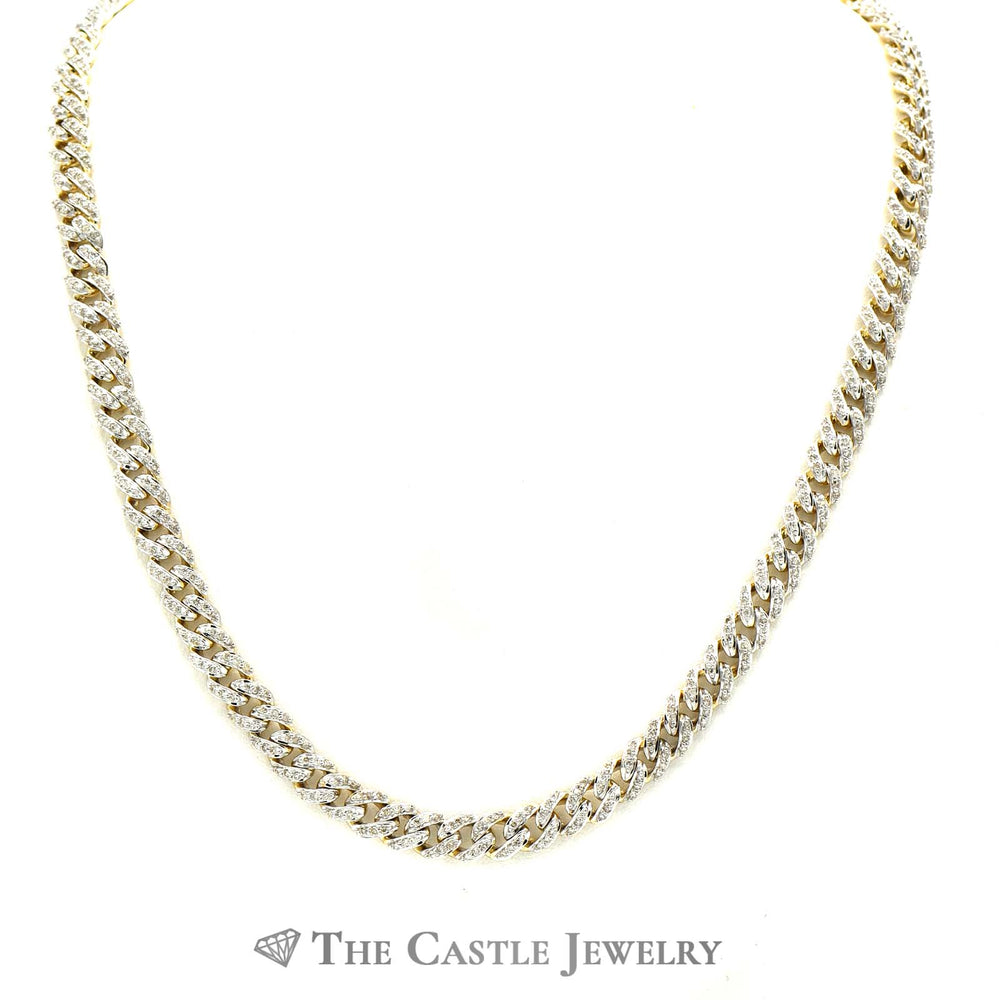 7cttw Round Diamond 24 Inch Curb Link Chain Necklace in 10k Yellow Gold
