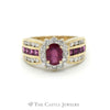 1CTTW Round Diamond and Ruby Ring in 10KT Yellow Gold - Thumbnail 1