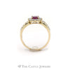 1CTTW Round Diamond and Ruby Ring in 10KT Yellow Gold - Thumbnail 2
