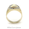 Men's Illusion Set Diamond Ring in 14k Split Nugget Yellow Gold Mounting - Thumbnail 2