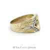 Men's Illusion Set Diamond Ring in 14k Split Nugget Yellow Gold Mounting - Thumbnail 3